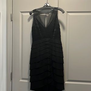 Chetta B Black Tiered Silk Cocktail Dress Sz 8